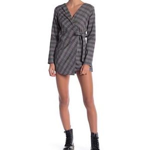 Favlux Plaid Wrap Academia Romper Long Sleeve Women's (L)